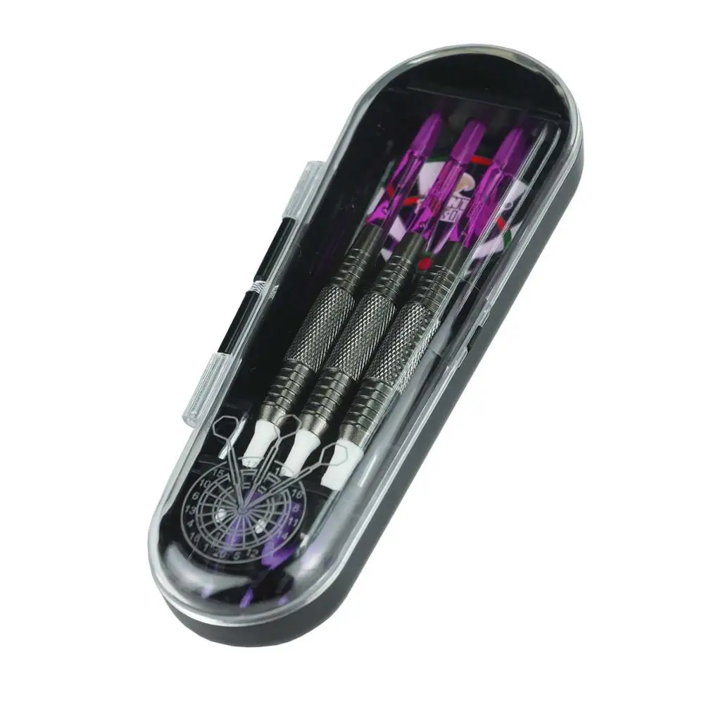 Gentry Live Soft Tip Dart Set Purple Nylon Shafts + Brass Barrel + White Soft dart tip for Electronic Dartboard
