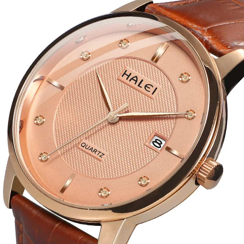 STAR RUDDER 2521ML fashion brand wrist watch original mens watches private label leather golden shell women quartz watch men