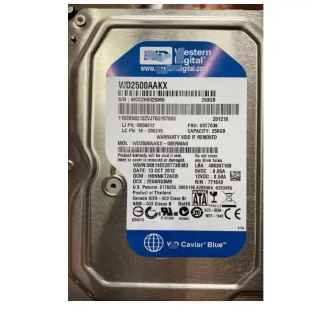  Для WD2500AAKX 250 ГБ SATA 3 5 дюйма HDD Рабочий стол синий Жесткий диск 7200 об/мин 16 Мб кэш 6 0 ГБ/сек. внутренний