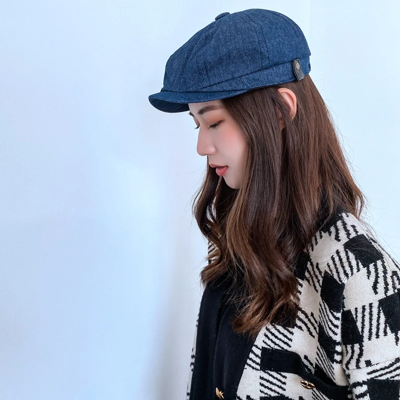 
Black cowboy beret children summer British retro autumn and winter Japanese Korean version web celebrity painter octagonal hat 