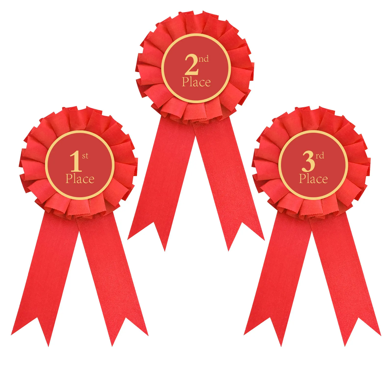 3 Pieces Award Ribbon Rosette Set Satin Participation Ribbon Honorable Ribbon Badge 1st 2nd 3rd Place Medals for Classroom Prize