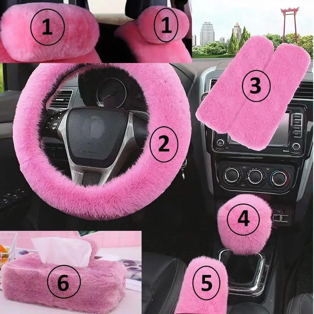 Popular interior decoration car steering wheel artificial fur universal car steering wheel for winter