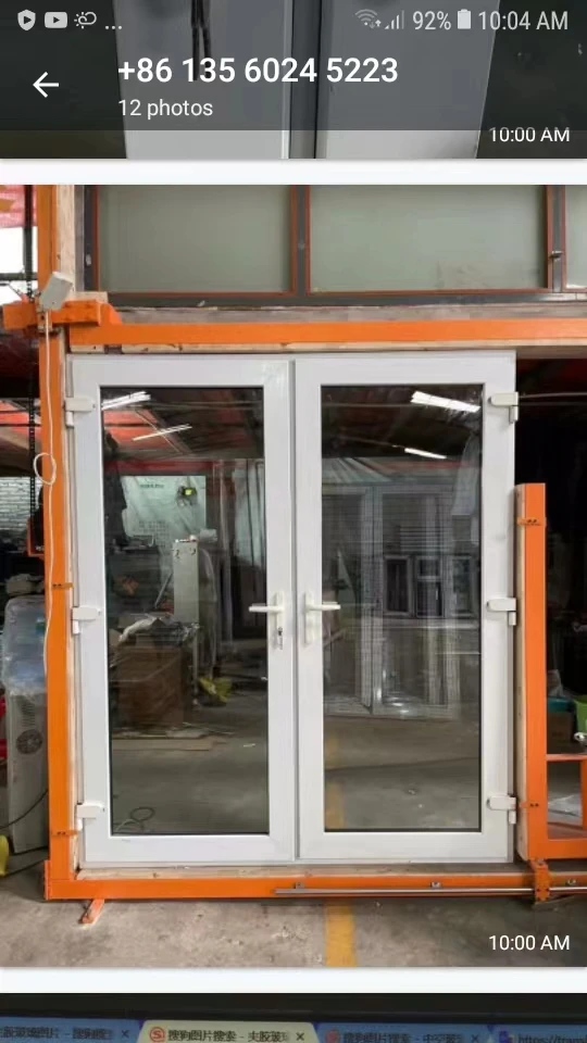 upvc casement door with inside blinds Magnetic shutters in Guangzhou factory to Bahamas Upvc hurricane impact door