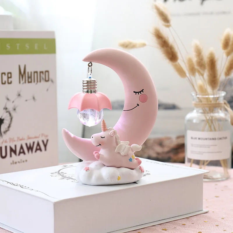 Creative Unicorn Wind Chime Charm Creative Night Light Room Decoration Girl Heart Birthday Gift Girl Practical