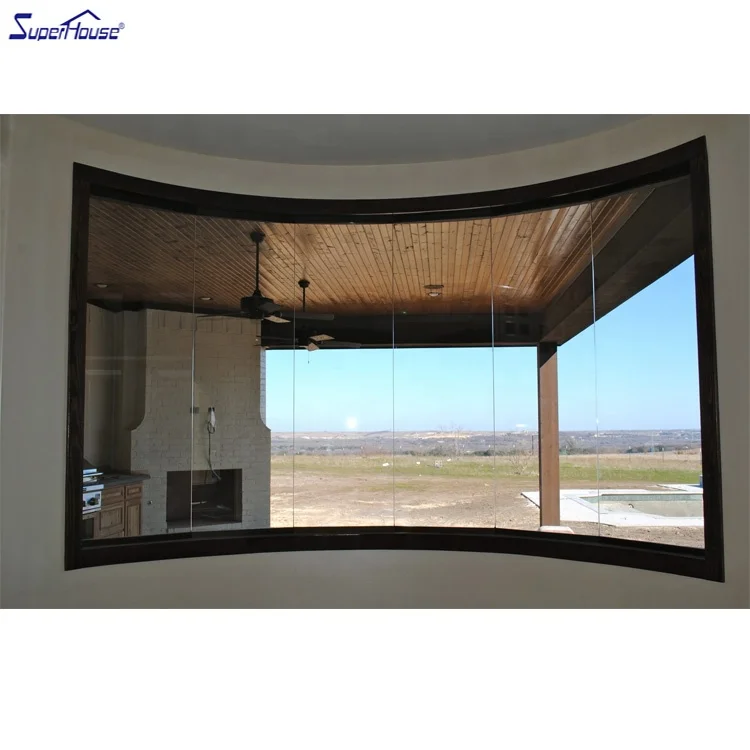 High-end Villa Use Floor Picture Window with Double Low-e Glass to Ceiling Large Luxury Superhouse USA Canada Aluminum Modern