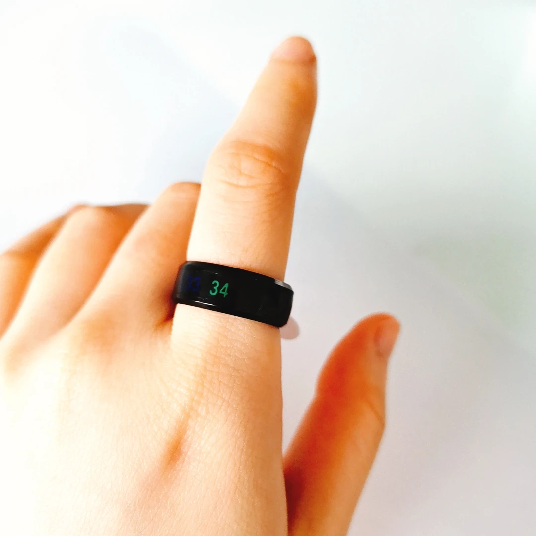 Romantic Meaningful Gifts Stainless Steel Temperature Measuring Ring for Lovers