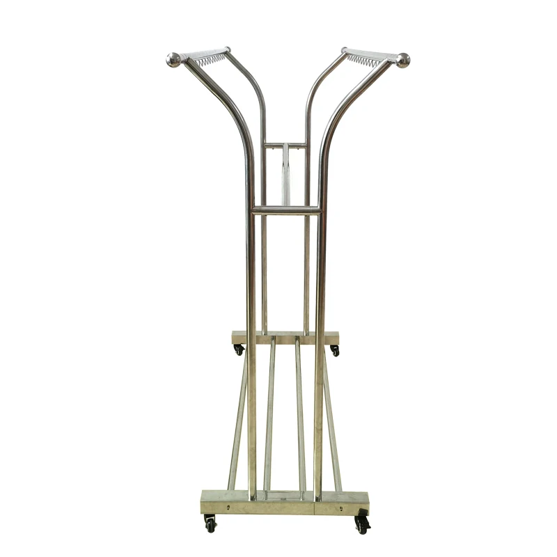 New arrival double pole floor stainless steel clothes drying rack laundry rack extendable multifunctional clothes hanger