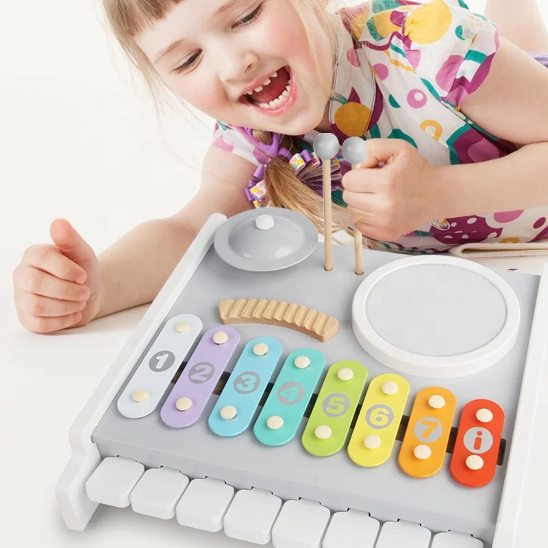2024 New Arrival Wooden Multi-functional Musical Instrument Toy Wooden Piano Music Stand Early Educational Toys for Kids Toddler