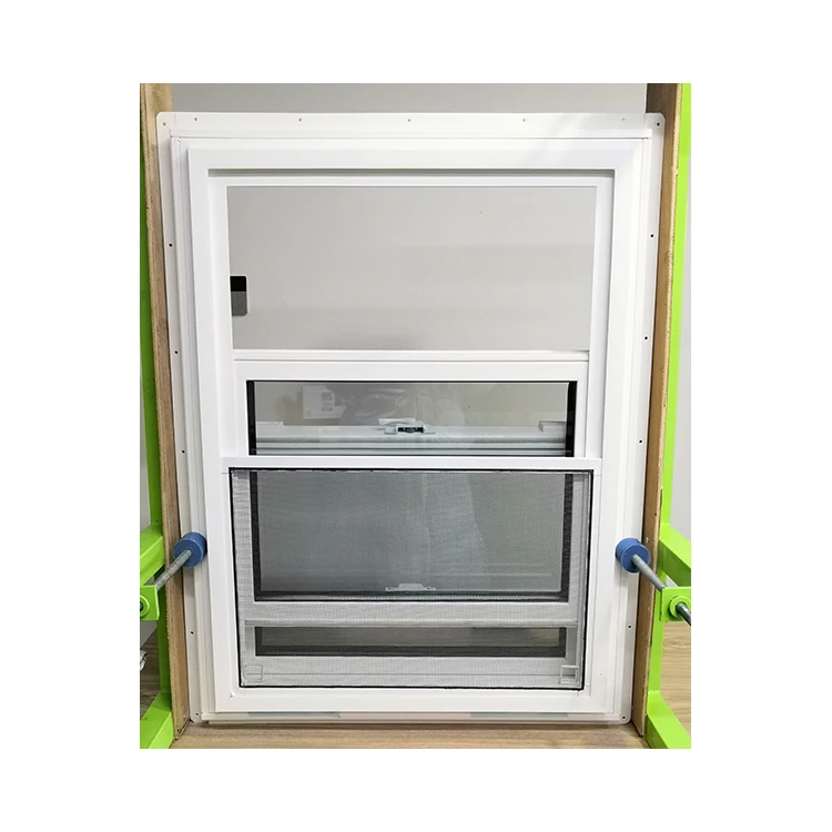 KDSbuilding American style PVC single hung windows double hung upvc vinyl windows and doors with double glass for house
