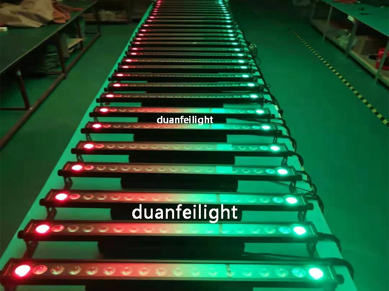 IP65 Outdoor led strip wall washer bar dmx dot pixel led bar light 18x18w 6in1 rgbwa uv led wall washer
