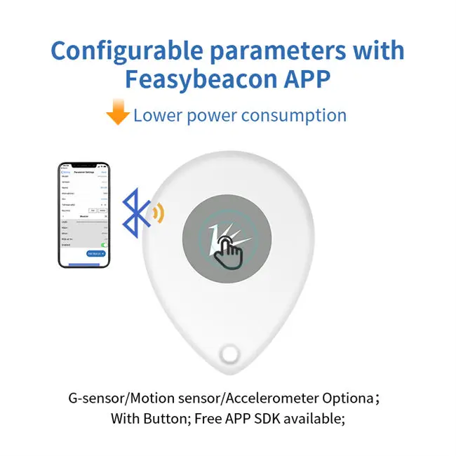 FSC-BP108B RTLS URL/UID/TLM Personal Asset Tracking iBeacon CR3032 Smallest Smart Sensors Bluetooth Air Tag for IoT Solution