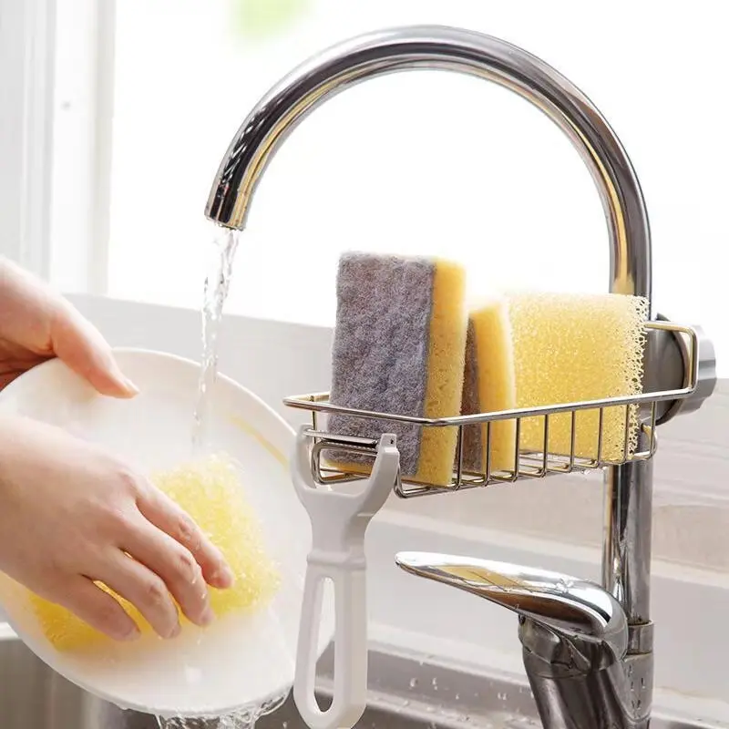 Steel Sponge Storage Holder Faucet Rack