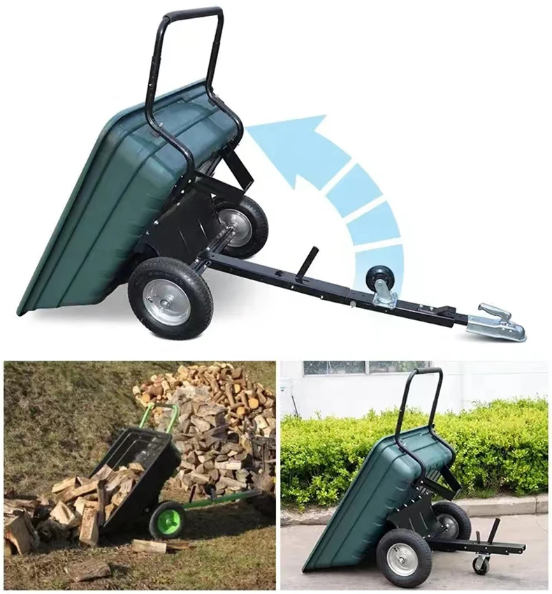 Utility Cart Wagon Heavy duty tractors tilting cart trolley dump wagon truck car tipper