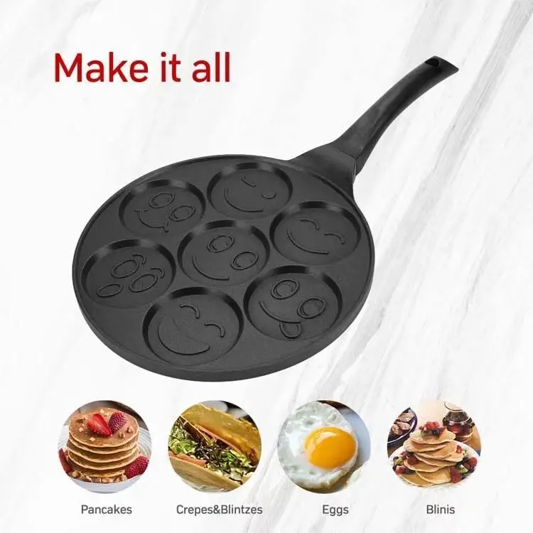 Aluminum alloy non-stick breakfast griddle crepe and pancake makers 7-mold pancake pan
