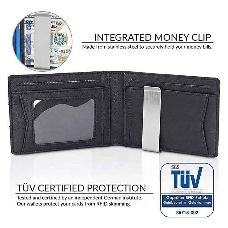 Designer Wallet Men Men Waterproof And Anti Theft Rfid Blocking Money Clip Leather Slim Wallet With Multiple Card Slots