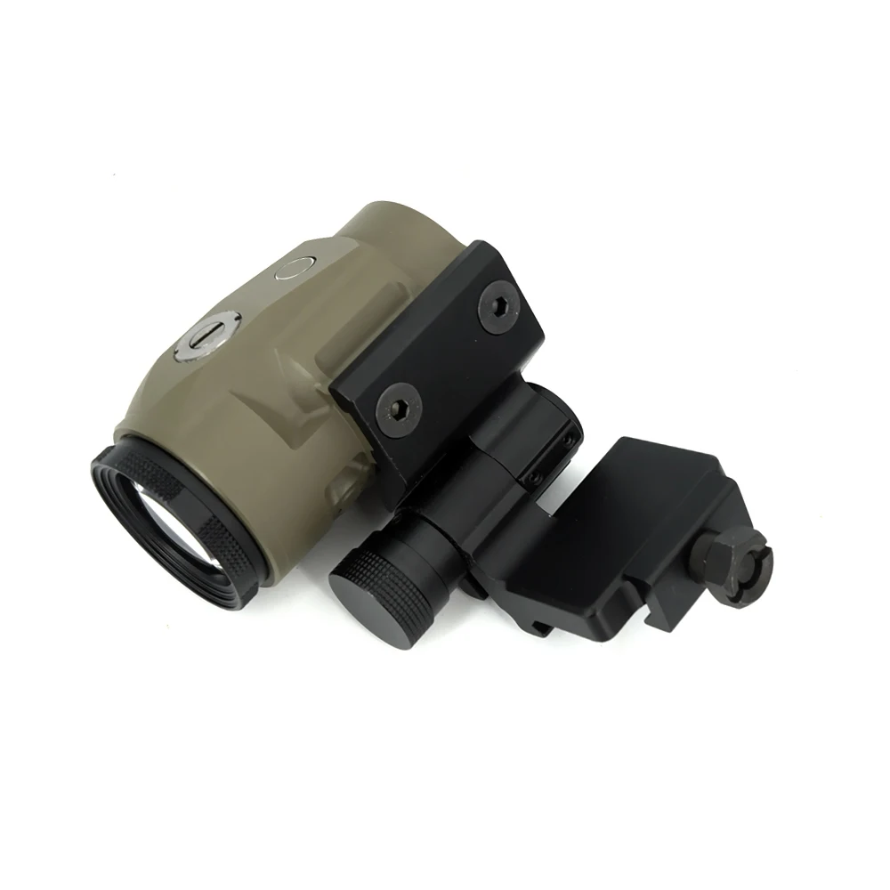 Tactical Prism 3X Magnifier Sight Diopter Adjustment Juliet3 Magnifier Scope With Push Button FTC Magnifier Mount
