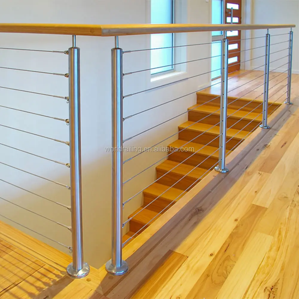 High Quality Outdoor Tensioning Steel Cable Balustrade Deck Balcony Stainless Steel Cable Railing Post
