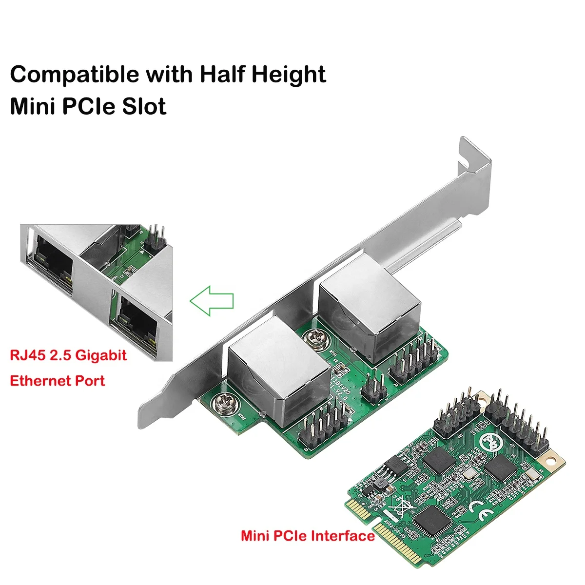 MINI PCI-e to 2.5g lan card 2500Mbps Mini PCIe 2.5G Gigabit network card Realtek RTL8125B chipset desktop PC