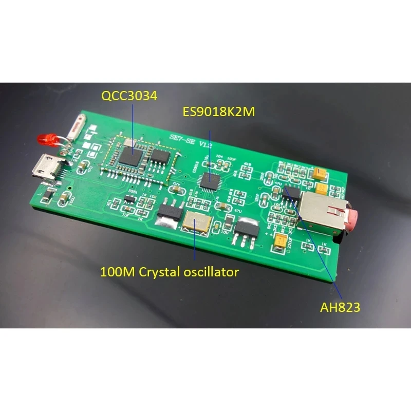 ES9018K2M portable headphone decoding QCC3004 5.0 headphone amplifier AD823 Op