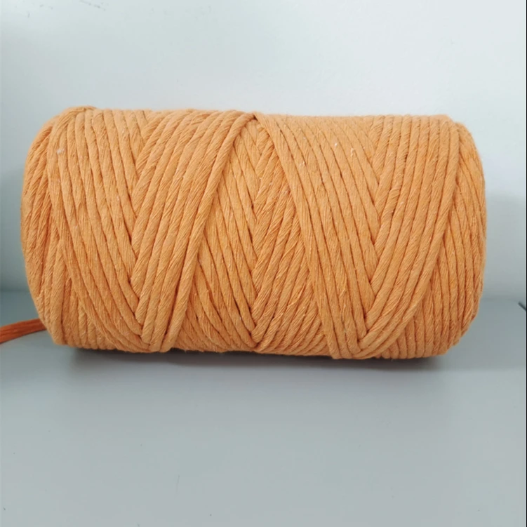 Diy hot sale macrame cord bulk recycled  4mm colorful single strand macrame cord cotton ropes