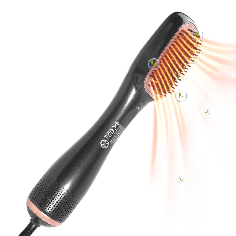 1200w ionic ceramic coating teeth electric hair brush heated dual dry wet hair straightener brush household salon hot comb