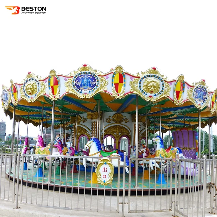 Kids Amusement Park Attractions 20 Seats Carousel Merry Go Round Rides For Sale