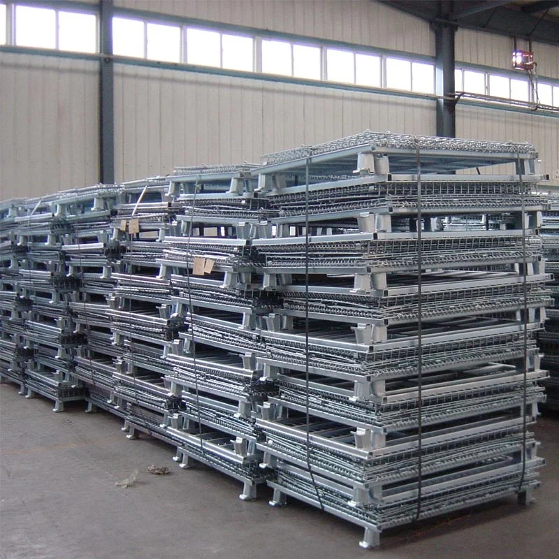 Warehouse Goods Storage Mesh Pallet Cage Heavy Duty Steel Wire Mesh Container Cage