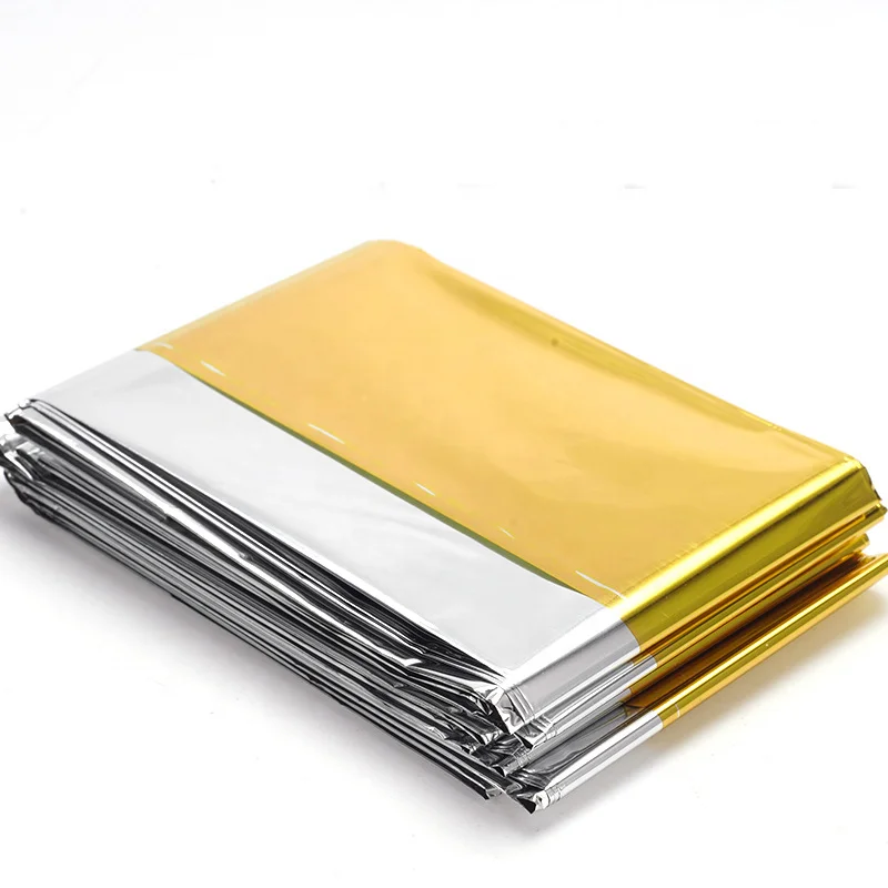 Risen Aluminum Mylar Foil Emergency Rescue Space Thermal Solar Blanket For Outdoor Refugee First Aid Use Reusable