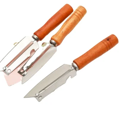P1153 large size apple grater wood handle stainless steel fruit vegetable peeler
