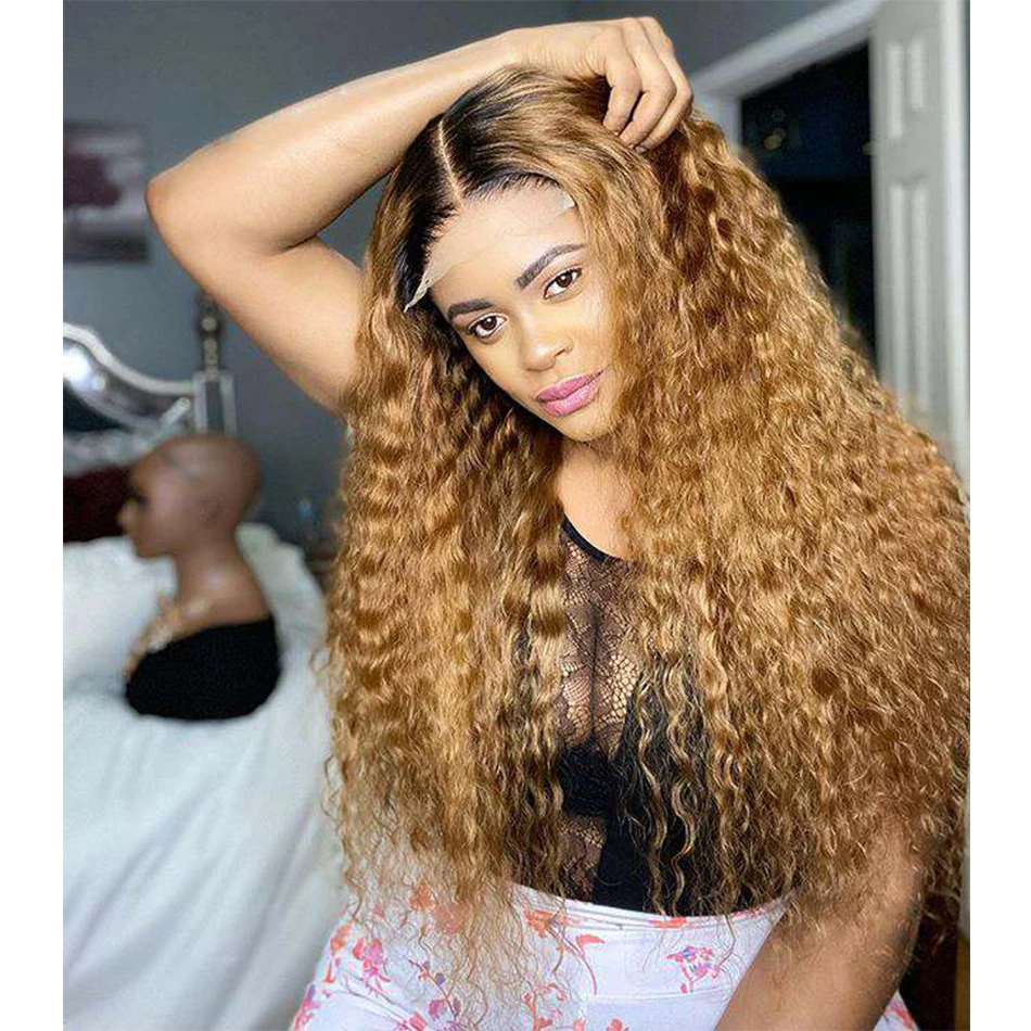 Омбре медовый блонд вьющиеся человеческие волосы на шнуровке передние парики свободные волнистые вьющиеся человеческие волосы на шнуровке фронтальные парики плотность 180