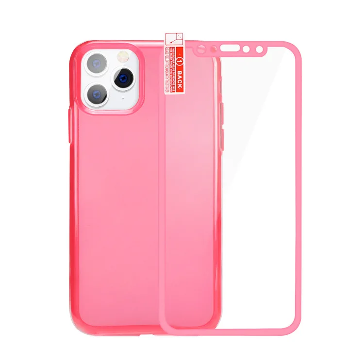 360 полноразмерный цветной бампер, защита экрана из закаленного стекла, чехол для мобильного телефона iPhone 11