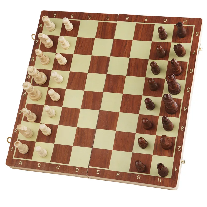 Складная деревянная шахматная доска из бука 38 см