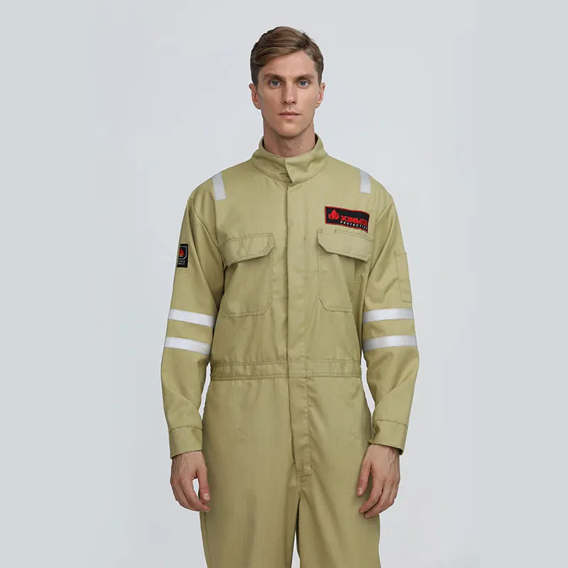 Eco-Friendly Reflective FR Coveralls Anti-Static Fireproof Work Clothing for Mining Breathable Heat Resistant Aramid
