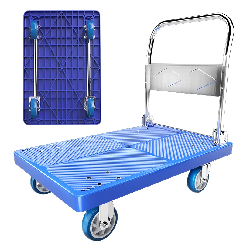 New High Quality Heavy Construction Line 72*48 4 Inch Silent Trolley Platform Trucks for Storage Industrial Tools