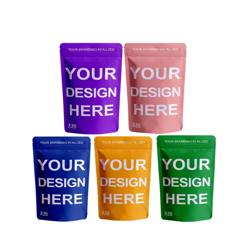 Food Packaging Printed Edible Gummy 3.5g Reusable Zipper Bag Plastic Child Proof Mylar Bag with Zipper