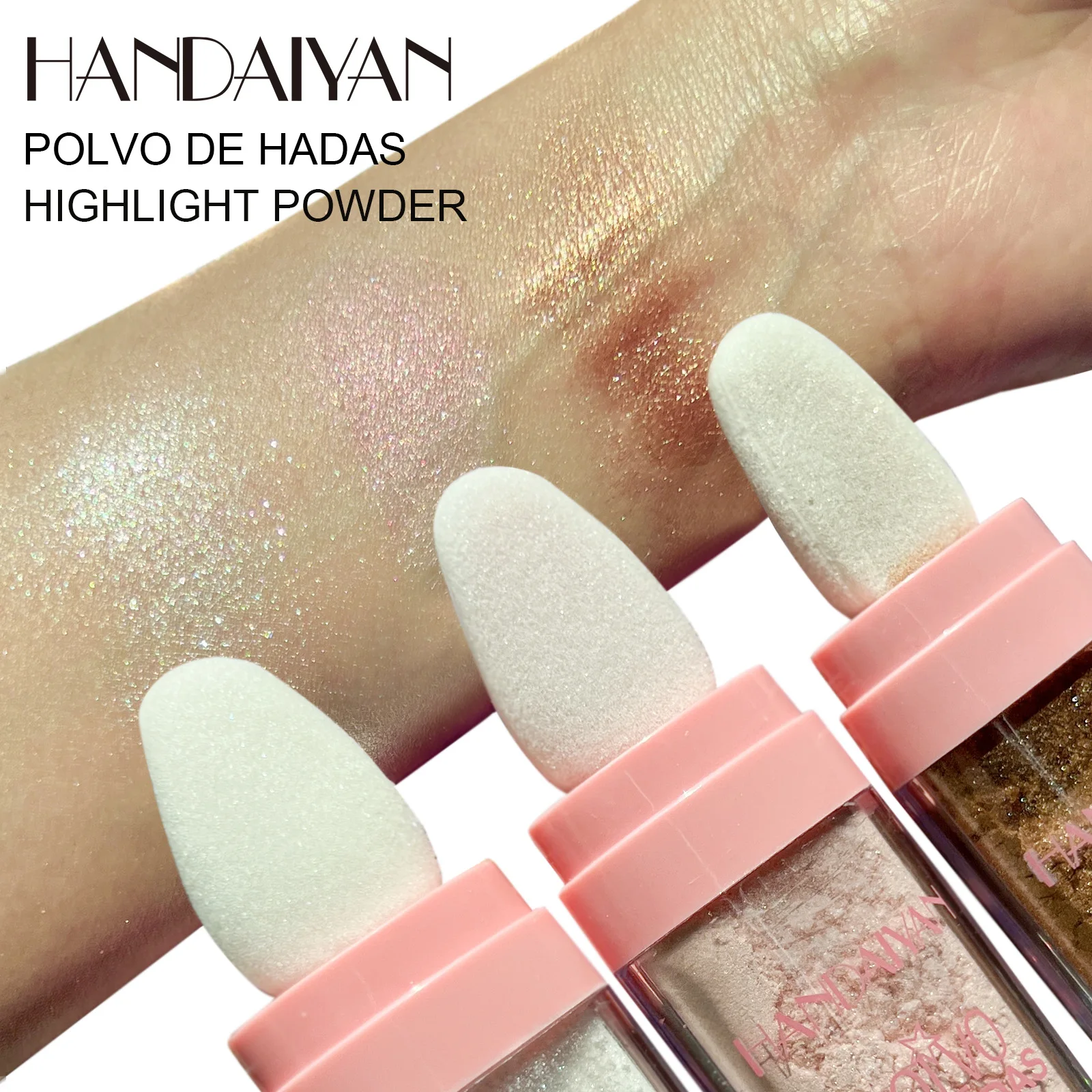 Handaiyan Polvo De Hadas Golden Face Clavicle Eyes Lips Body Hair Highlighter Patting Powder Fairy Bomb Shimmer Highlight
