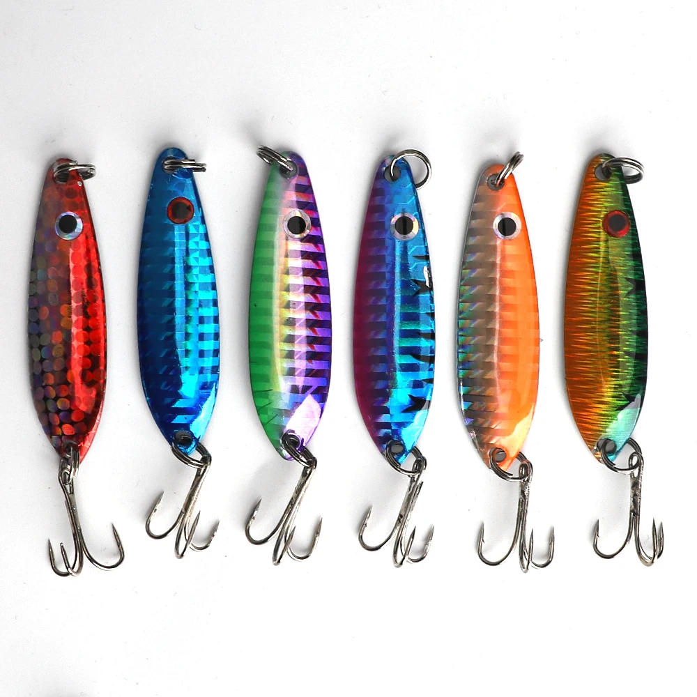 SUPERIORFISHING New Lures Metal Fish Spoon Lure Metal Hard Spoon Wobbler Jigging Lead Fishing Lure With Hook