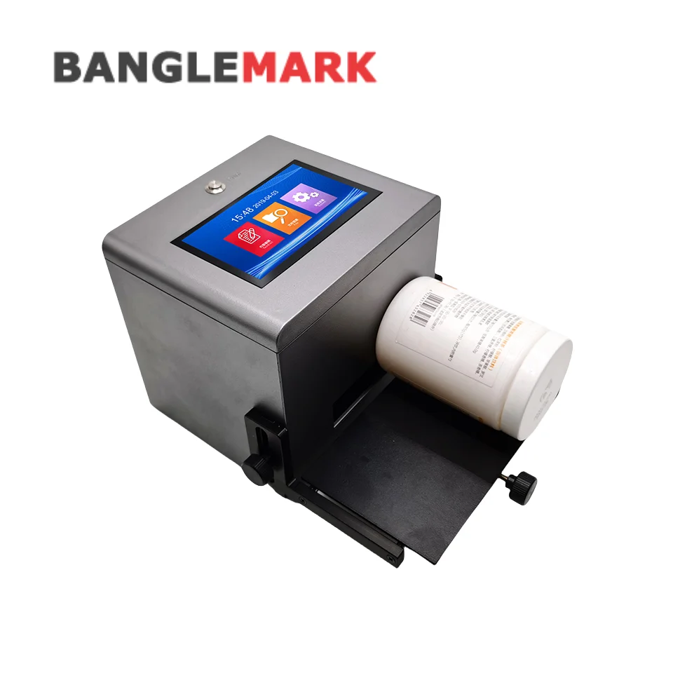 Static Ink Jet Batch Coding Machine Automatic Thermal Inkjet Printers For Amber Glass Dropper Bottle Bottom Batch No Printing