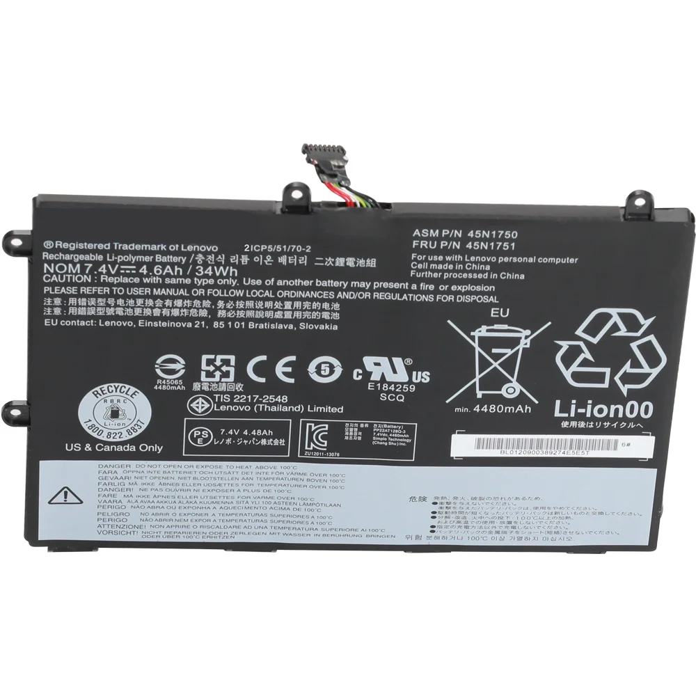 Factory price 45N1750 45N1751 Laptop Battery For Lenovo ThinkPad Yoga 11E Chromebook Series Notebook Batteries 45N1748 45N1749