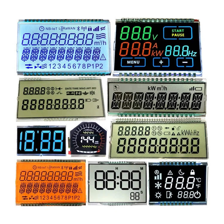 Customized Strip Single Line 16 8 9 Digit 7 Segment LCD Display Module Long Custom Shaped LCD Screen For Meter