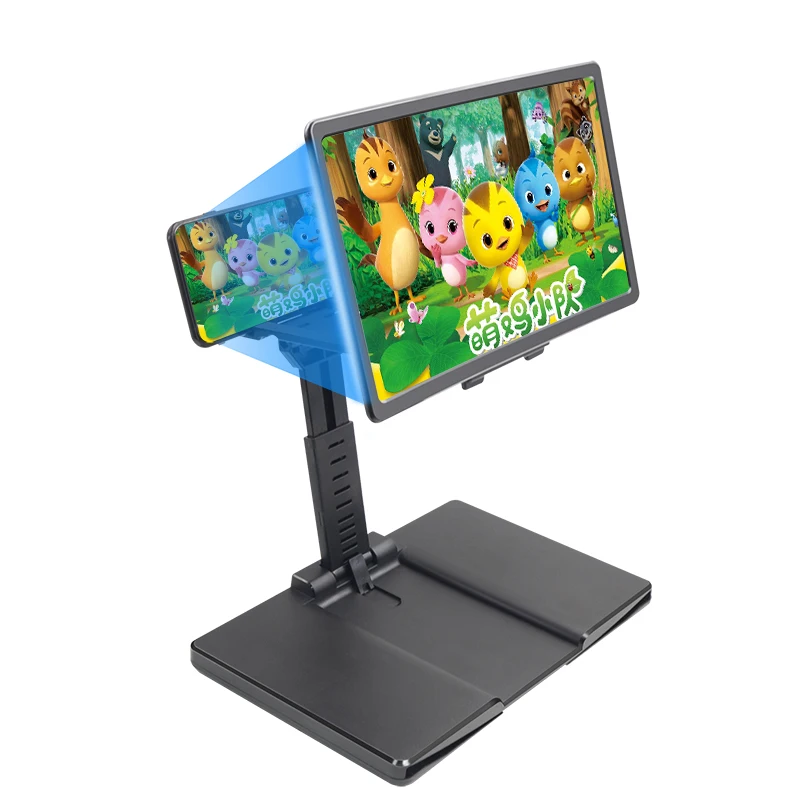 
Portable 12inch Screen Magnifier Desktop Phone Stand Holder Foldable Mobile Phone 3D Video Amplifier 