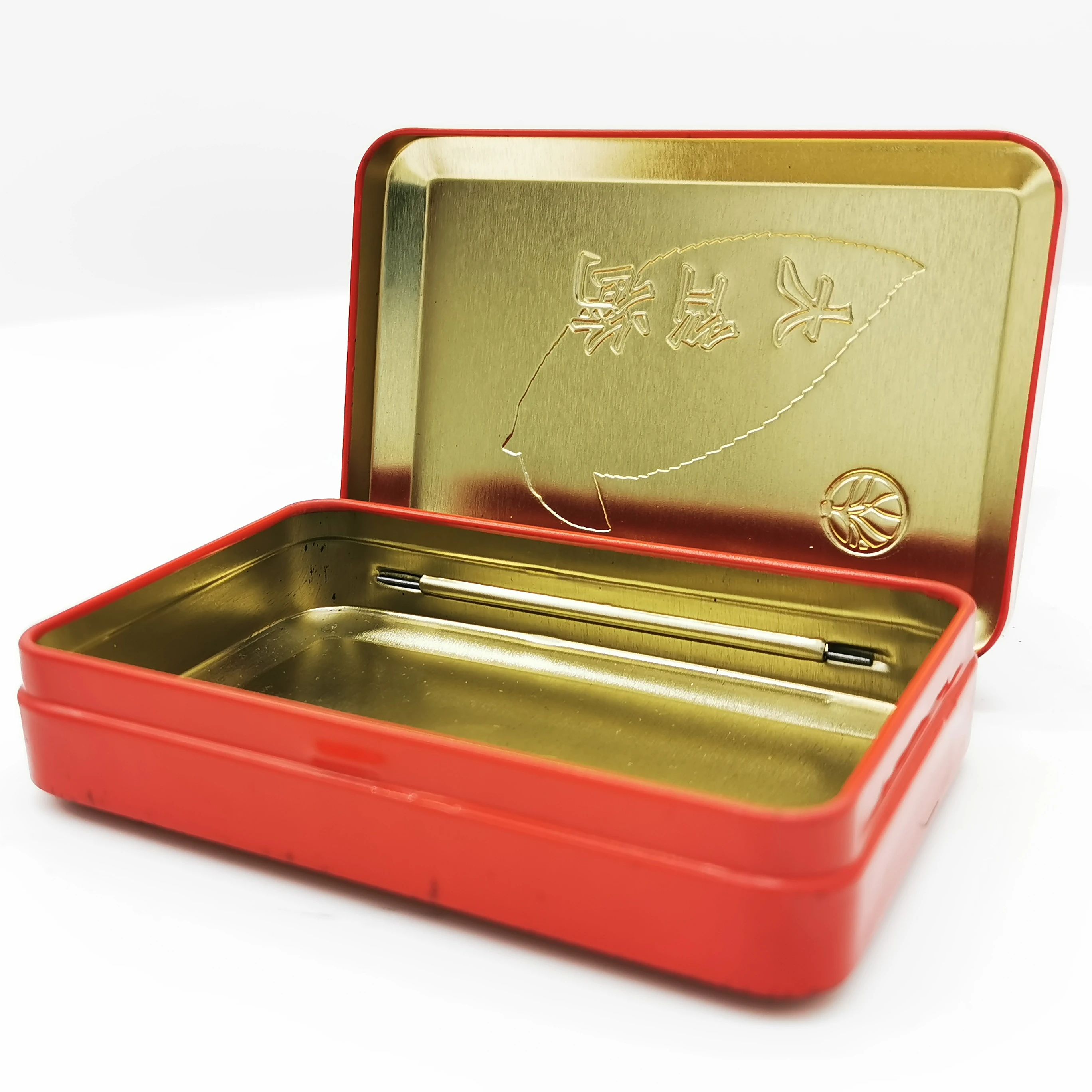 High-quality rectangular cigar tin box customized design cigarette /tea metal box with hinge