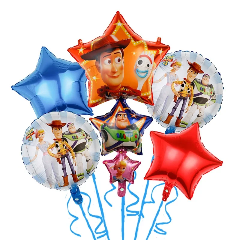 5 Pcs Cartoon Toy Story Woody Buzz Light Year Foil Balloons For Kids Air Balloons For Birthday Party Decoration