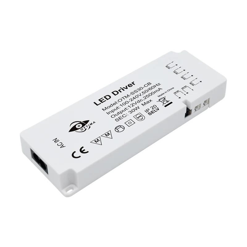 IP20 Constant Voltage led driver Power Supply Source 18W 24W 30W 12V 24V with 6 pcs DuPont terminal