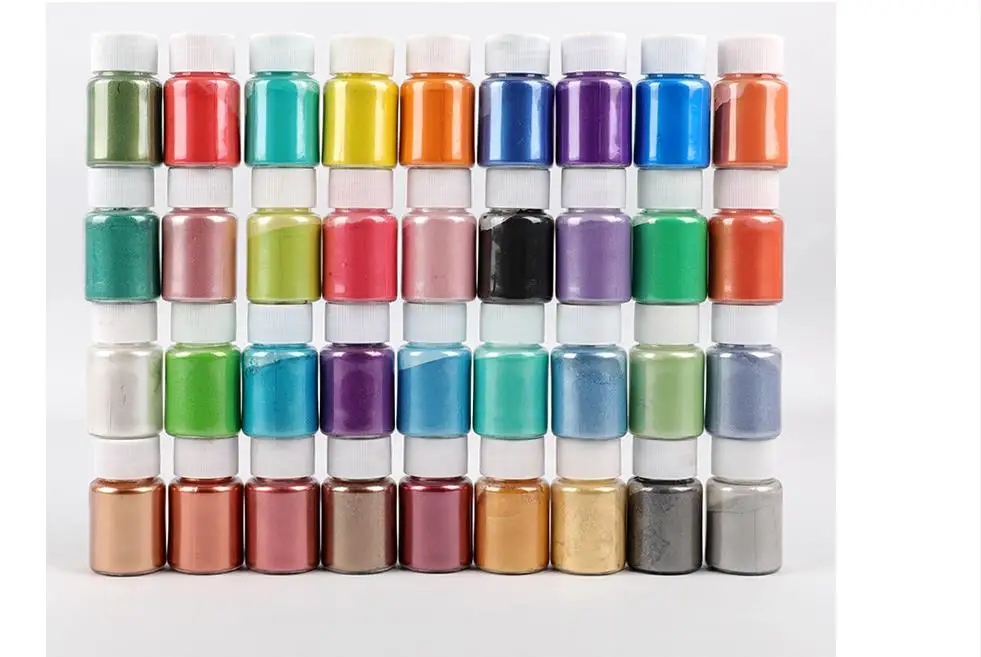 Factory stock wholesale fire paint wax pearlescent cosmetic grade candle with gold glitter color mica powder