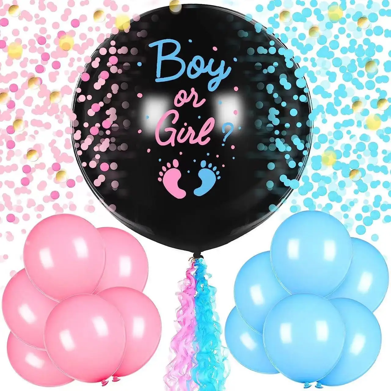 Wholesale gender revealing decorative banner 36-inch boy or girl round gender revealing leak balloons