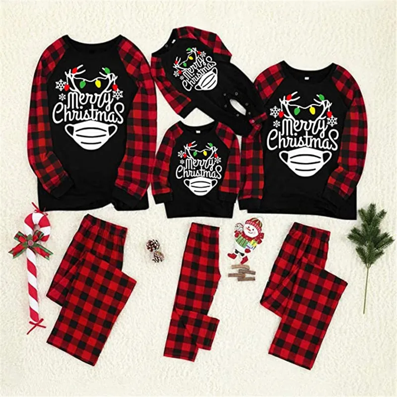Autumn And Winter New Home Clothes Parent Child Suit Christmas Sleepwear Baby Kids Nightwear Christmas Pajamas Family