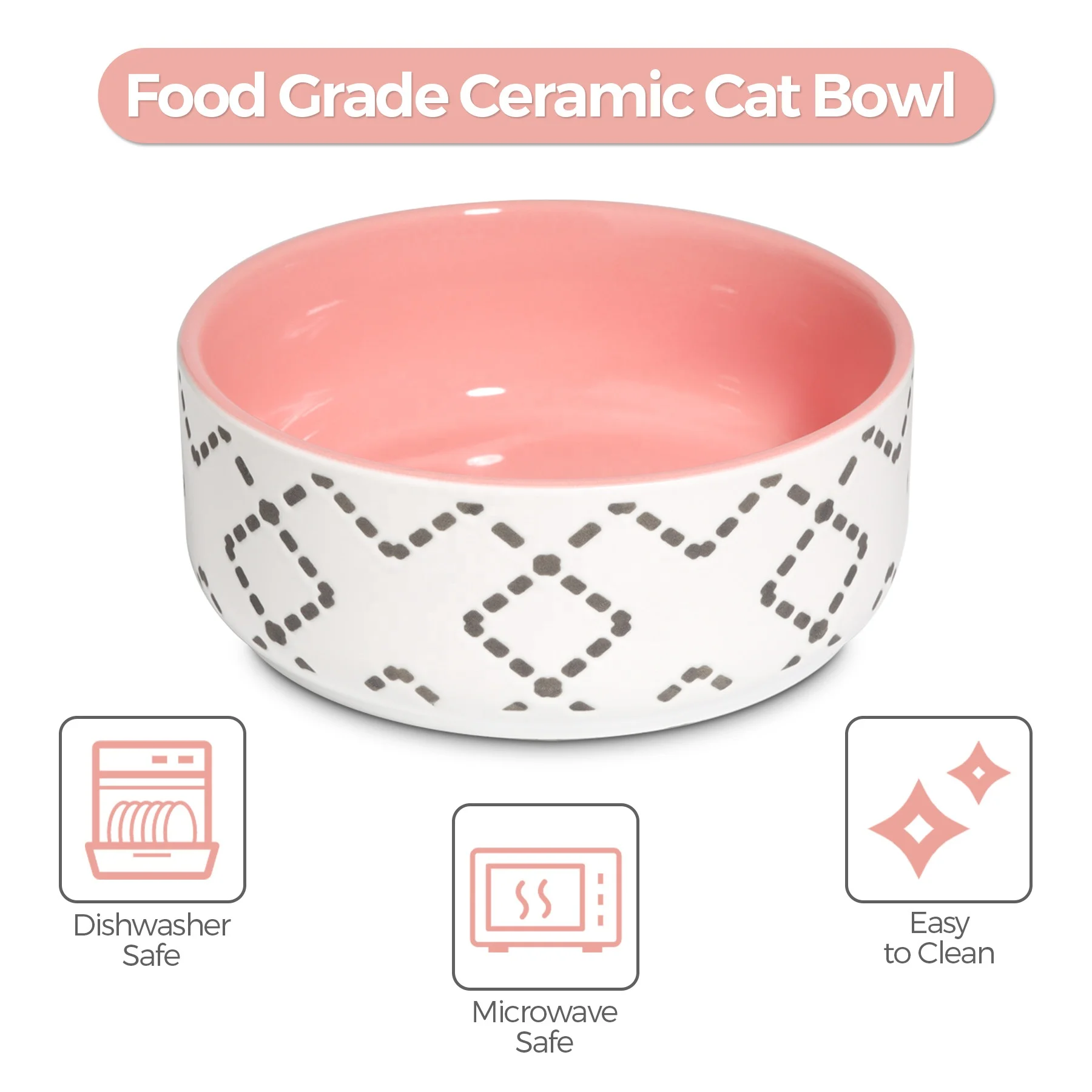 Hot sale easy to clean non-slip cat food bowl pet supplies newest pet bowl design 2021 customized pet ceramic water bowl design