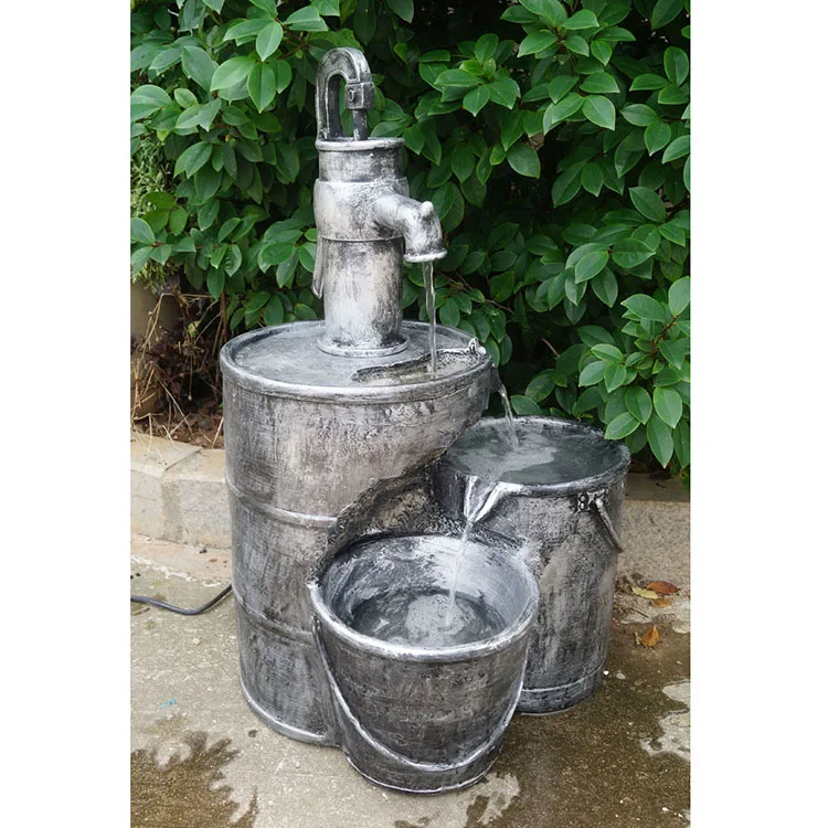 high quality new design garden water fountain fiberglass outdoor garden waterfall resin water fountain