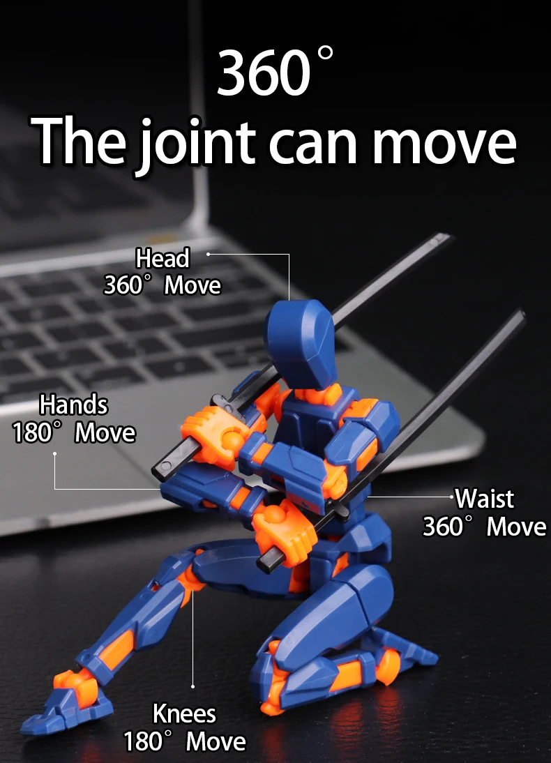 Wholesale articulated multi joint moving doll toy t13 dummy lucky 13 action figure 3d printed robot toy